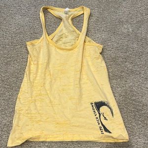 BETHANY BEACH SURF SHOP YELLOW RACERBACK TANK TOP SMALL